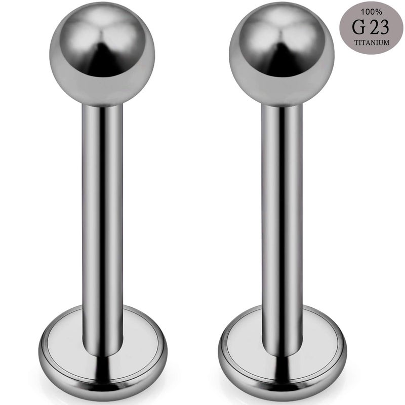 SCERRING 2PCS 16g G23 Titanium Labret Monroe Lip Tragus Cartilage Earring Ring Stud Piercing Jewelry 10mm - Image 2
